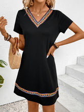 Load image into Gallery viewer, V-Neck Short Sleeve Mini Dress
