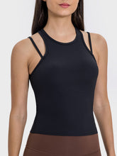 Load image into Gallery viewer, Cutout Round Neck Racerback Active Tank
