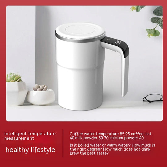 Electric Coffee Mug USB Rechargeable Automatic Magnetic Cup IP67 Waterproof Food-Safe Stainless Steel For Juice Tea Milkshakes Kitchen Gadgets