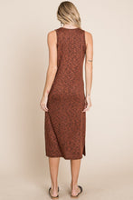 Load image into Gallery viewer, BOMBOM Slit Round Neck Sleeveless Midi Dress
