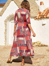 Load image into Gallery viewer, Printed Half Sleeve Midi Dress
