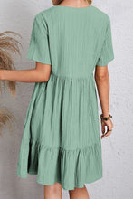 Load image into Gallery viewer, Full Size Ruched V-Neck Short Sleeve Dress
