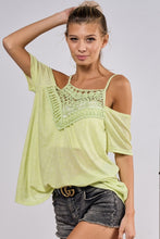 Load image into Gallery viewer, BiBi Front Crochet Lace Adjustable Strap Top
