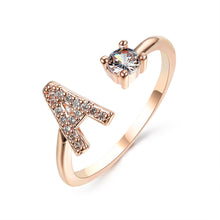 Load image into Gallery viewer, Womens New Design Adjustable 26 Initial Letter Ring Fashion Simple Elegant Jewelry
