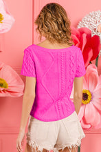 Load image into Gallery viewer, BiBi Cable Knit Short Sleeve Sweater
