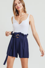 Load image into Gallery viewer, Cotton Bleu by Nu Label Buckle Belt Cotton Linen Shorts
