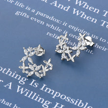 Load image into Gallery viewer, 925 Sterling Silver Moissanite Lucky Clover Earrings
