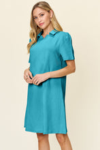 Load image into Gallery viewer, Double Take Full Size Texture Collared Neck Short Sleeve Dress
