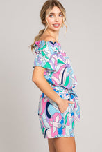 Load image into Gallery viewer, Cotton Bleu by Nu Label Abstracted Print Tie Front Shorts
