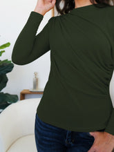 Load image into Gallery viewer, Ruched Mock Neck Long Sleeve T-Shirt
