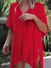 Load image into Gallery viewer, Cutout V-Neck Cover-Up with Tassel
