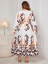 Load image into Gallery viewer, Plus Size Printed Surplice Flounce Sleeve Dress
