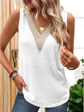 Load image into Gallery viewer, Lace Detail V-Neck Tank
