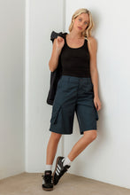 Load image into Gallery viewer, Tasha Apparel Navy Cargo Bermuda Shorts
