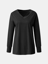 Load image into Gallery viewer, Full Size V-Neck Long Sleeve T-Shirt
