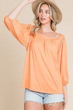 Load image into Gallery viewer, Culture Code Square Neck Puff Sleeve Top
