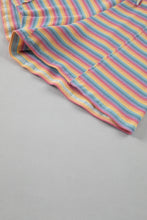 Load image into Gallery viewer, Striped Round Neck Top and Shorts Set
