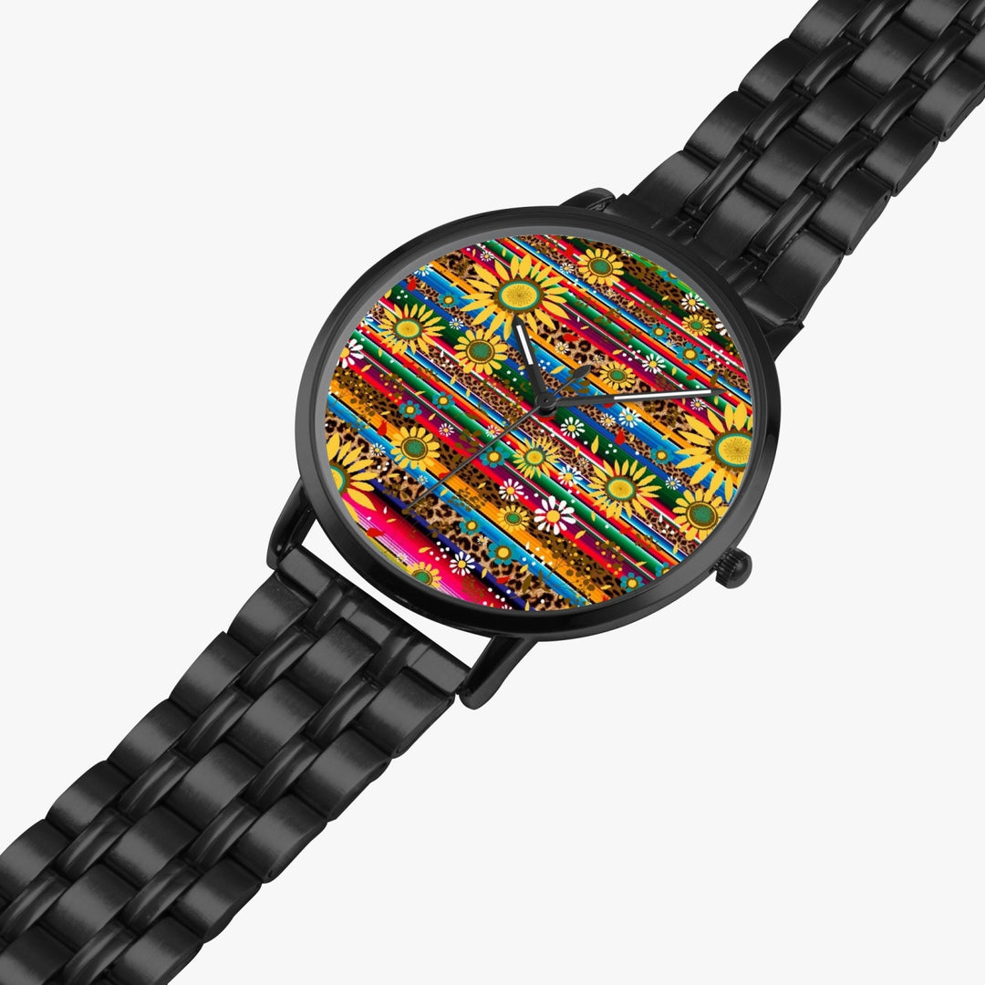 Ti Amo I love you - Exclusive Brand  - Leopard & Sunflowers - Instafamous Steel Strap Quartz Watch