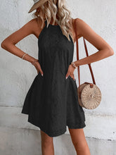 Load image into Gallery viewer, Eyelet Grecian Neck Mini Dress
