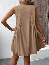 Load image into Gallery viewer, Ruched V-Neck Sleeveless Mini Dress
