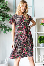 Load image into Gallery viewer, Heimish Full Size Printed Ruffled Short Sleeve Dress with Pockets
