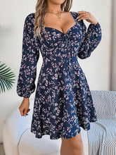 Load image into Gallery viewer, Printed Sweetheart Neck Balloon Sleeve Mini Dress
