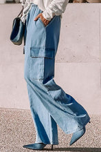 Load image into Gallery viewer, Drawstring Wide Leg Jeans with Pockets
