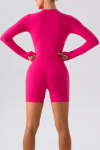 Load image into Gallery viewer, Half Zip Long Sleeve Active Romper
