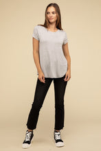 Load image into Gallery viewer, Flowy Round Hem Rayon Short Sleeve Top
