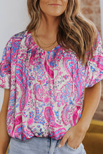 Load image into Gallery viewer, Paisley Print Short Sleeve Blouse
