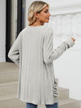 Load image into Gallery viewer, Pocketed Open Front Long Sleeve Cardigan
