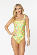 Load image into Gallery viewer, One Piece Bathing Suit Floral Print Shoulder Swimsuit
