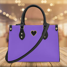 Load image into Gallery viewer, Ti Amo I love you - Exclusive Brand - Medium Purple 2 - Luxury Womens PU Tote Bag - Black Straps
