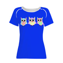 Load image into Gallery viewer, Ti Amo I love you - Exclusive Brand - Blue Blue Eyes - 3 Owls -  Women&#39;s T shirt
