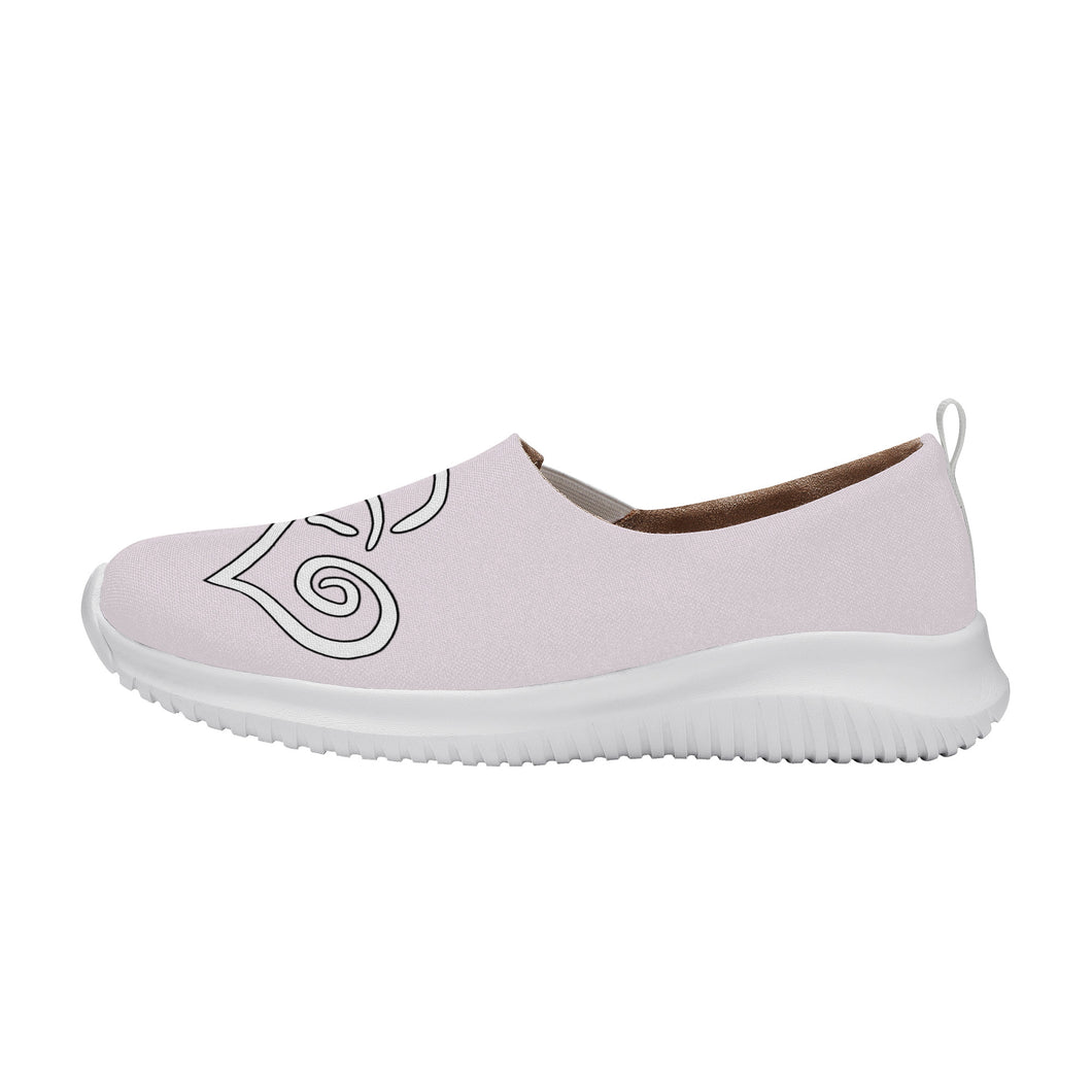 Ti Amo I love you - Exclusive Brand - Prim - Double White Heart - Women's Casual Slip On Shoe