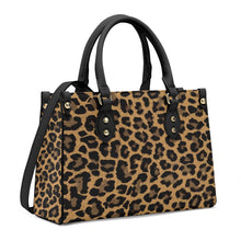 Load image into Gallery viewer, Ti Amo I love you - Exclusive Brand - Leopard Pattern - Luxury Women PU Tote Bag - Black Straps
