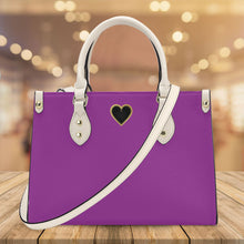 Load image into Gallery viewer, Ti Amo I love you - Exclusive Brand - Medium Plum - Luxury Womens PU Tote Bag - Cream Straps
