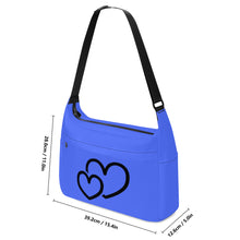 Load image into Gallery viewer, Ti Amo I love you - Exclusive Brand - Blueberry 2 - Double Black Heart - Journey Computer Shoulder Bag
