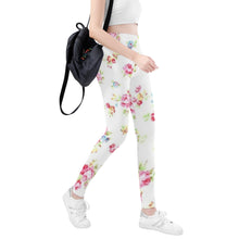 Load image into Gallery viewer, Ti Amo I love you - Exclusive Brand  - White Floral -  Yoga Leggings
