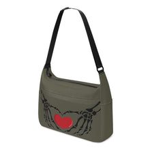 Load image into Gallery viewer, Ti Amo I love you - Exclusive Brand - Fuscous Gray - Skeleton Heart Hands  -  Journey Computer Shoulder Bag
