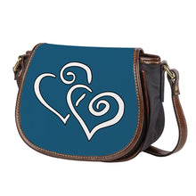 Load image into Gallery viewer, Ti Amo I love you - Exclusive Brand - Blumine - Double White Heart - Saddle Bag
