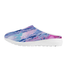 Load image into Gallery viewer, Ti Amo I love you - Exclusive Brand  - Mulberry &amp; Kashmir Blue Floating Paint Pattern - Mesh Slip-Ons
