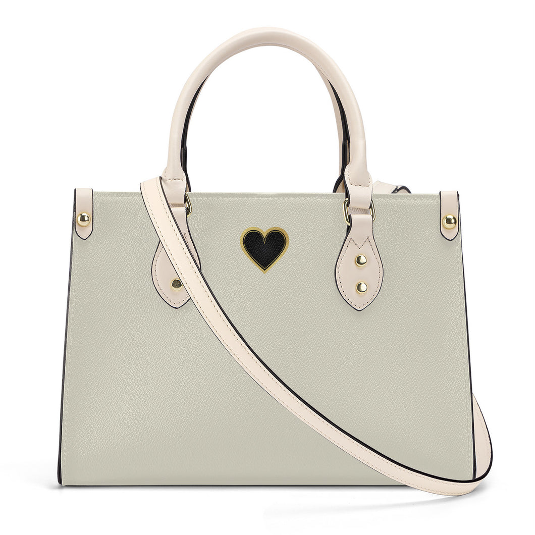 Ti Amo I love you - Exclusive Brand - Cream - Luxury Womens PU Tote Bag - Cream Straps