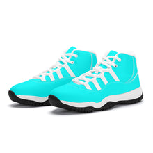 Load image into Gallery viewer, Ti Amo I love you - Exclusive Brand  - Aqua / Cyan - Skeleton Hands with Heart - High Top Air Retro Sneakers - White Laces
