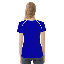 Load image into Gallery viewer, TI Amo I love you - Exclusive Brand - Royal Blue - Double White Heart - Women&#39;s T shirt
