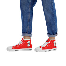 Load image into Gallery viewer, Ti Amo I love you  - Exclusive Brand - Red - TALK TO THE PAW -  High-Top Canvas Shoes - White Soles
