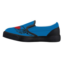 Load image into Gallery viewer, Ti Amo I love you - Exclusive Brand - Honolulu Blue - Skeleton Hands with Heart - Slip-on shoes - Black Soles
