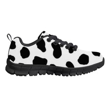 Load image into Gallery viewer, Ti Amo I love you - Exclusive Brand - White with Black Cow Spots - Kids Sneakers - Black Soles
