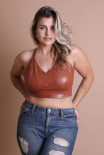 Load image into Gallery viewer, Faux Leather Longline Bralette Plus Size
