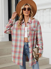 Load image into Gallery viewer, Plaid Collared Neck Long Sleeve Shirt
